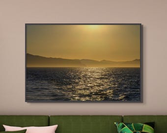 Golden Sunset Ocean Canvas Print – Coastal Fine Art Photography