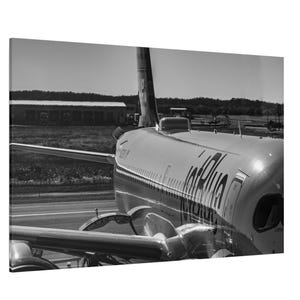 Airplane Airport Wall Art Decor, Aviation Photography, Plane Poster, Pilot Gift, Travel Theme Home Decoration, Matte Stretched