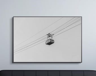 Roosevelt Island Tram Print - Black and White NYC Floating Canvas