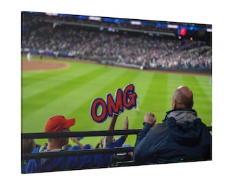 NY Mets Playoff Fever Canvas Print, MLB Baseball Game Room Decor