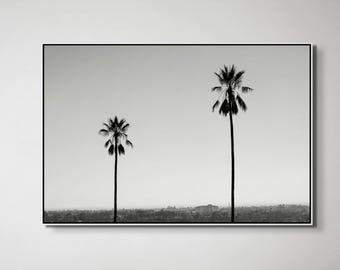 Los Angeles Palm Tree Print - Minimalist Black and White Photography