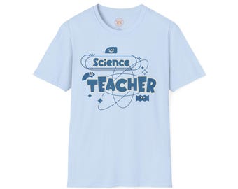 T-shirt voor natuurkundedocenten | Atomic STEM-afbeeldingen, zacht katoenen T-shirt