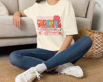 Creatief T-shirt voor leerkrachten | Retro Apple School Design