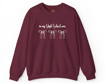 Geborduurd sweatshirt uit de middelbare schooltijd, ronde halslijn voor de start van het schooljaar
