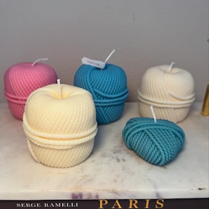 Roll of yarn candle