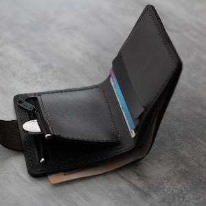 Schlanke Leder Brieftasche, Bifold Brieftasche, Brieftasche mit Gravur, Minimalistische Brieftasche, Kreditkarten Brieftasche, Geschenk für Ihn, Leder Brieftasche mit Münztasche