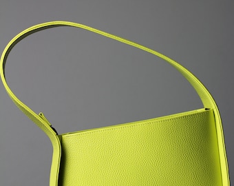 Handmade Leather Baguette Shoulder Bag, Women's City Bag