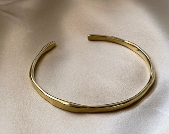 Gold Adjustable Bangle Bracelet, Gold Bangle, Adjustable Simple Bangle, Gold Bracelet, Unisex Bracelet, Thin Bangle, Simple Bracelet, Bangle