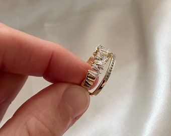 Anello d'oro, Anello di pietra, Anello di dichiarazione d'oro, Anello di San Valentino, Anello regolabile, Anello minimalista, Anello di promessa, San Valentino, Amore, Scintilla, Anello