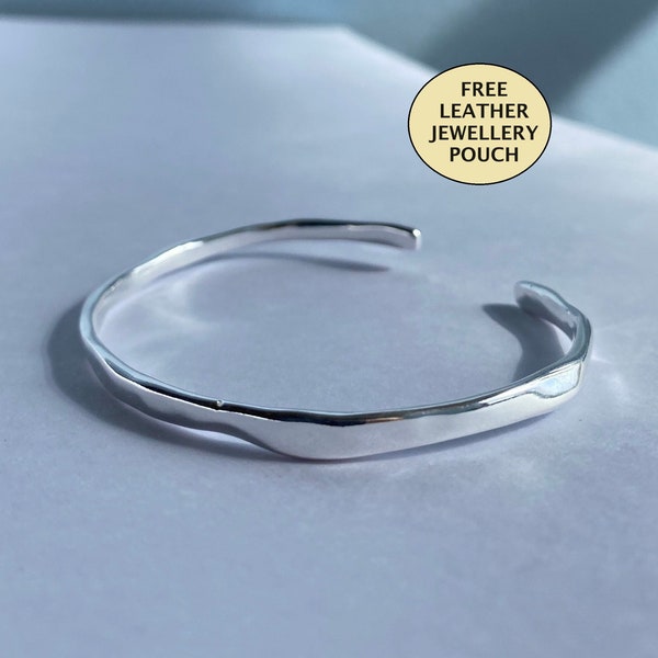 Silver Adjustable Bangle Bracelet, Silver Bangle, Adjustable Simple Bangle, Silver Bangle, Unisex Bracelet, Silver Band, Silver Jewellery