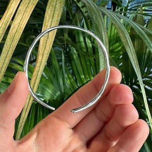 Silver Adjustable Bangle Bracelet, Silver Bangle, Adjustable Simple Bangle, Silver Bangle, Unisex Bracelet, Silver Band, Silver Jewellery image 10