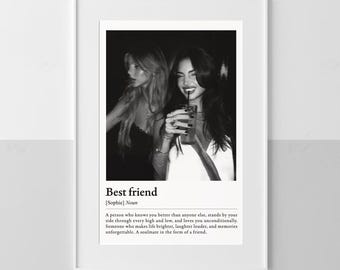 Impresión personalizada con la definición de "mejor amigo/a", regalo fotográfico (descarga digital)