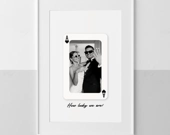 Personalized Ace of Hearts Photo Card Print: Custom Couple Gift (Digital Download)