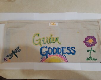 Garden Goddess- Hand painted Gardening apron