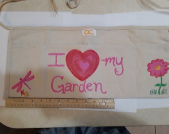 I Heart My Garden- Hand painted Gardening apron