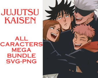 Mega Bundle, lot en couches SVG-PNG JUJUTSU KAİSEN, Svg-PNG de haute qualité