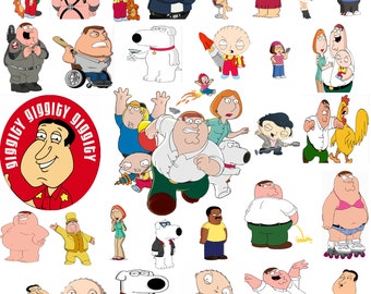 Family Guy SVG-PNG Layered Mega Bundle,All Caracters Family Guy Svg-Png, Griffin Family Svg, Digital Prints, Clipart, Cartoon Svg,