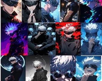 Ensemble anime haute qualité, ensemble de couches SVG-PNG GOJO SATORU, ensemble Svg-PNG de haute qualité