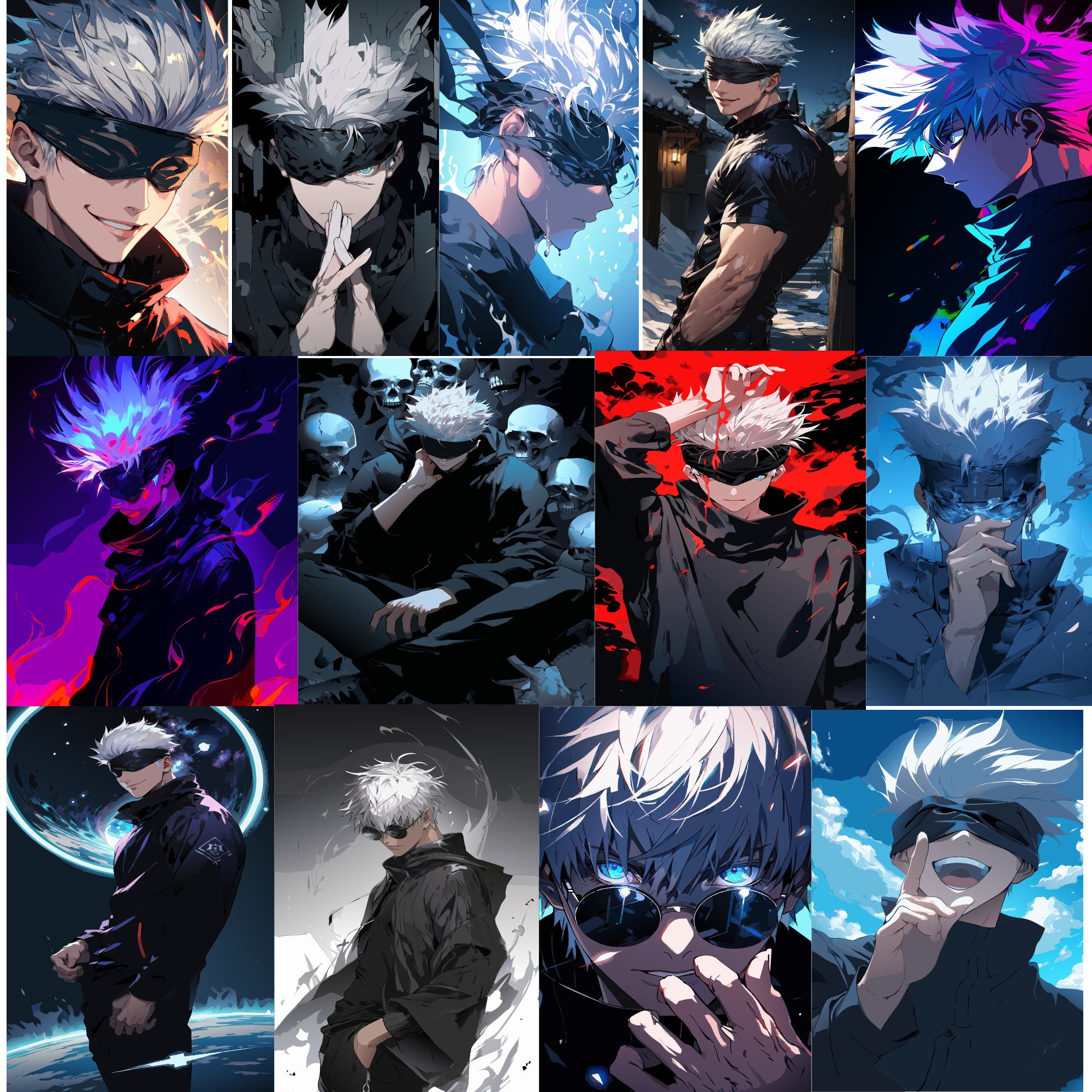 Anime High Quality Bundle,gojo SATORU Svg-png Layered Bundle,high