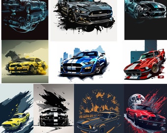 Bundle Svg Mustang, Mustang voiture Logo Svg, Mustang Svg, Silhouette Mustang, voiture Logo Svg, téléchargement numérique