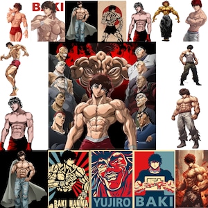 Mega Bundle SVG Png Anime, Bundle Anime de haute qualité, BAKİ SVG-PNG Bundle en couches