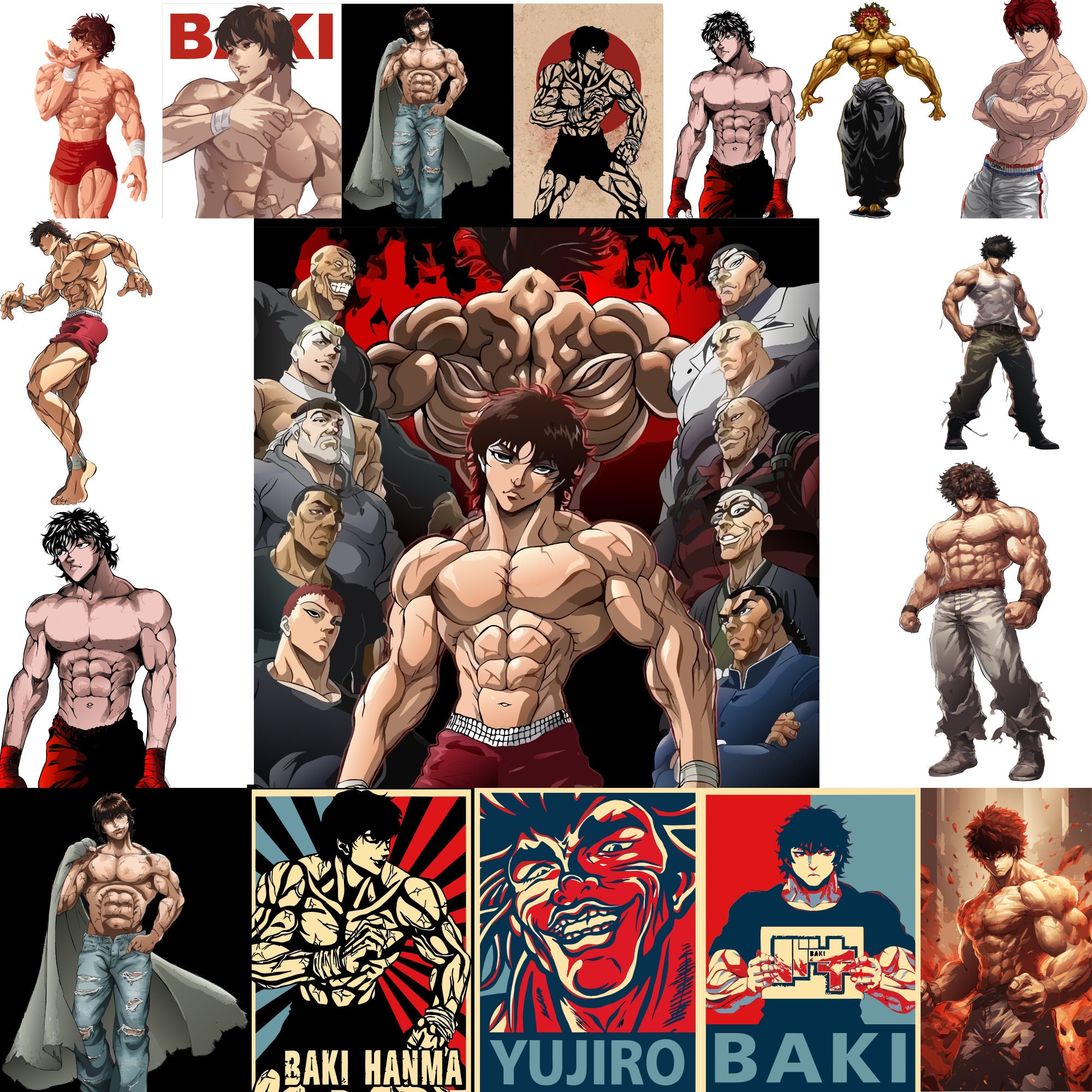 2023 mais novo anime baki hanma moda verão homem tanque sem mangas  primavera harajuku personalidade 3d impresso praia topos t 6xl - AliExpress