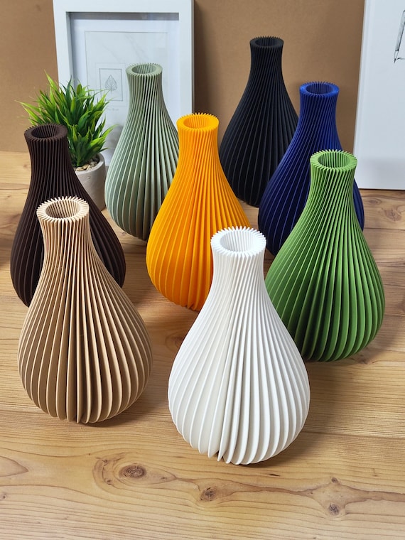 Vase „Curl“ | Moderne 3D Druck Vase Skulptural & Wasserdicht für Frischblumen | Design Deko nachhaltig | Geschenk für Designliebhaber
