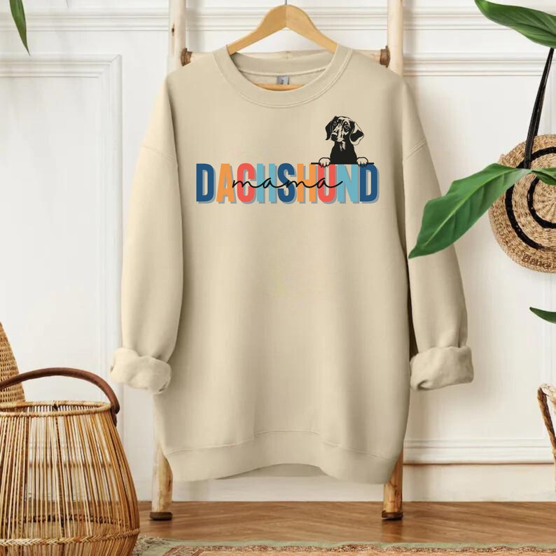 Dachshund Dog Mom Sweatshirt, Cute Dog Mom Shirt, Dog Mom Sweater,doxie