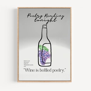 Trendy Fun Wine Art Poster Wine Lover Art Decor | Chic Kitchen and Bar Decor | College Apartment Download 1 Print | CP36
