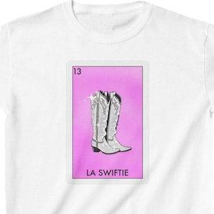 Kids Pop Star &#39;La Swiftie&#39; Fan Tee, Mexican Loteria Style, Music Lover Shirt
