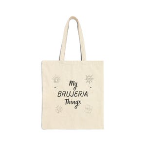 My Brujeria Dinge Canvas Einkaufstasche Design, Hexerei Tasche, wiederverwendbare Einkaufstasche, Spanisch Witchy