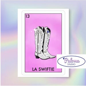 Pegatina de fan de la estrella del pop 'La Swiftie', estilo lotería mexicana, calcomanía de moda, regalo para amantes de la música