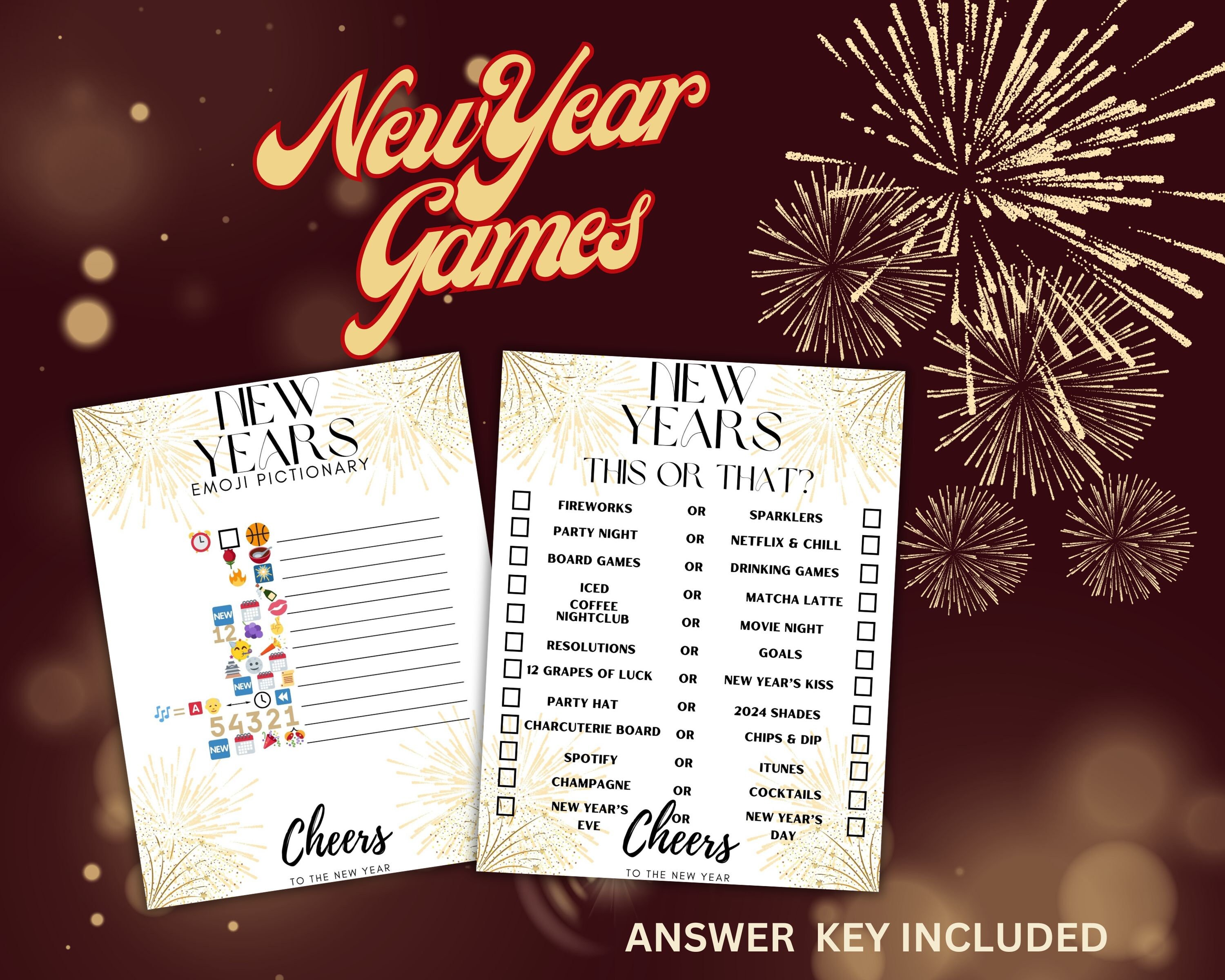 New Years Bundle Printable PDF New Years Printables Editable Templates ...