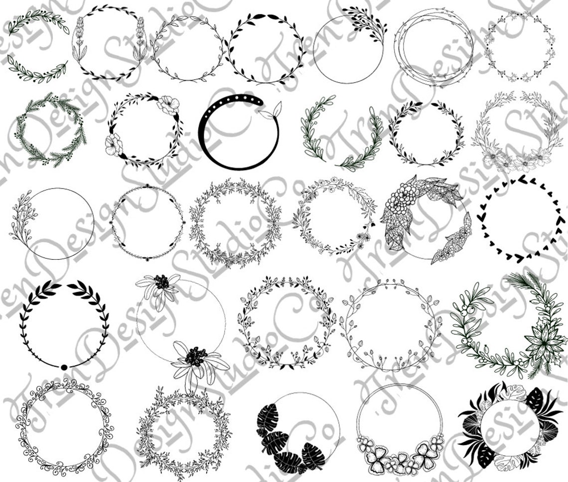 Wreath Svg Bundle Circle Svg Bundle Floral Wreath Svg Heart Laurel ...