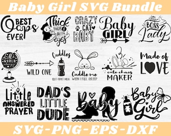 Baby Girl SVG Bundle, Baby Bodysuit svg, Baby Sayings svg, Wildflower svg, Boho Baby svg, Mom svg, New Mom svg, Nursery svg