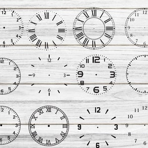 Pacchetto SVG QUADRANTE DI OROLOGIO, clipart quadrante di orologio, quadrante di orologio in formato SVG per Cricut, file tagliati in formato SVG di quadrante di orologio, silhouette del quadrante di orologio immagine 1