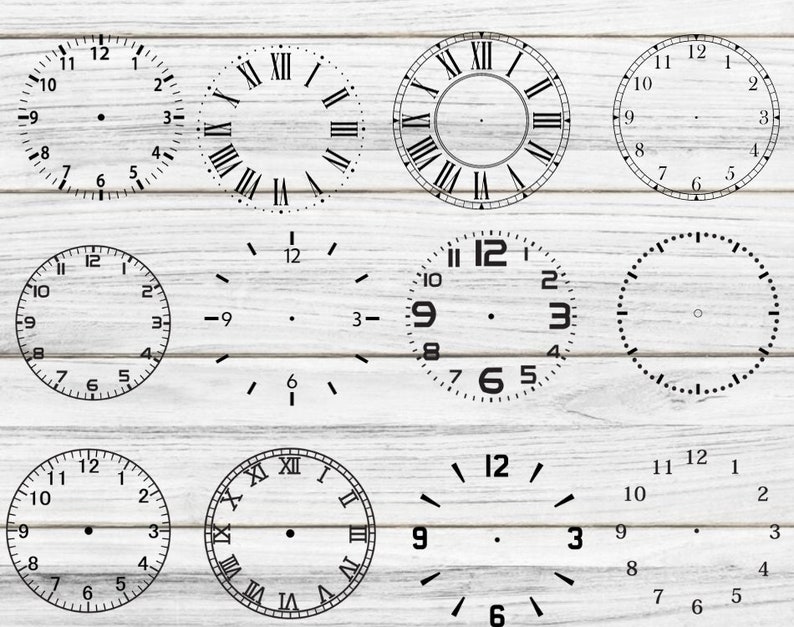 Pacchetto SVG QUADRANTE DI OROLOGIO, clipart quadrante di orologio, quadrante di orologio in formato SVG per Cricut, file tagliati in formato SVG di quadrante di orologio, silhouette del quadrante di orologio immagine 1