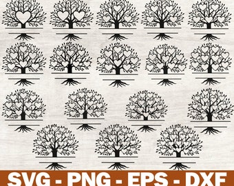 Family Tree SVG, 2-17 Members Family Svg, Tree Monogram Svg, Family Reunion Svg, Tree Svg, Tree of Life Svg, Cut Files, Cricut, Png, Svg