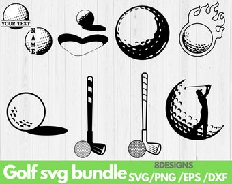 Golf svg bundle, golf monogram svg, split monogram svg, golf name frame, golf club svg, golf ball svg, Cut files for Cricut & Silhouette.