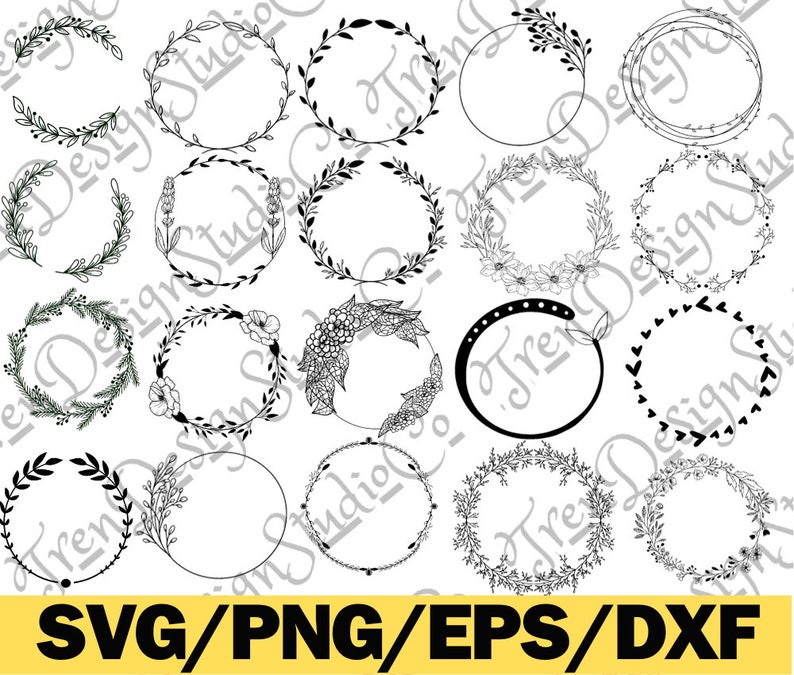 Wreath Svg Bundle Circle Svg Bundle Floral Wreath Svg Heart Laurel ...