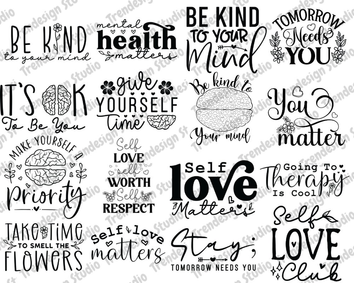 Mental Health SVG Bundle, Inspirational Svg, Positive SVG, Motivational ...