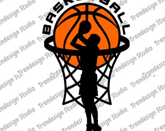 Basketball Player Against Ball Svg, Dxf, Eps, Ai, Cdr Vector Files for Silhouette, Cricut, Cutting Plotter, Png file