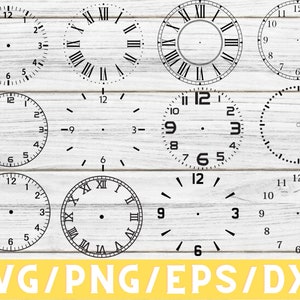 Pacchetto SVG QUADRANTE DI OROLOGIO, clipart quadrante di orologio, quadrante di orologio in formato SVG per Cricut, file tagliati in formato SVG di quadrante di orologio, silhouette del quadrante di orologio immagine 2