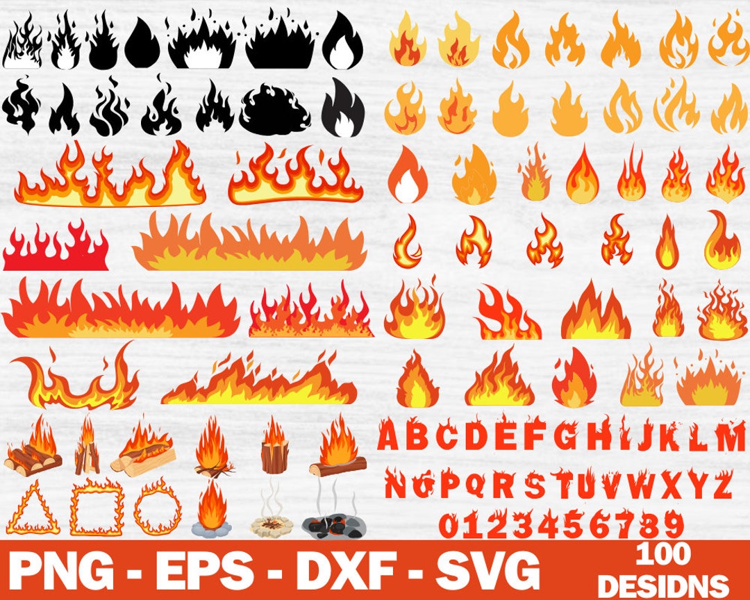 Paquete SVG de fuego, ClipArt de fuego, archivos svg de fuego, llamas ...