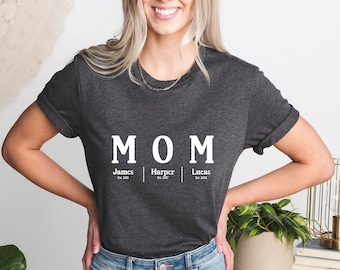 Custom Mom Shirt With Kids Names, Mother's Day Gift