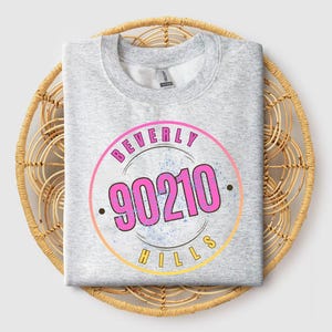 Vintage Beverly Hills 90210 Shirt, 90's Tv Show Sweatshirts, BH 90210 Crewneck Nostalgia Sweater, Colorful Logo T-Shirt Perfect Gift For Fan