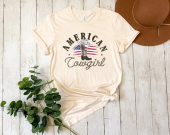 Maglietta da cowgirl americana: maglietta country western del 4 luglio