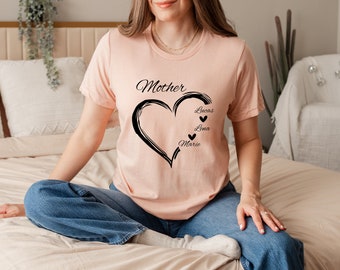 Personalized Mom Shirt with Kids Names, Mother's Day Gift