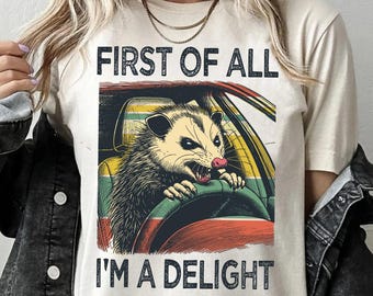 Funny Opossum Shirt: Retro Animal Quote Meme Tee, Sarcastic Gift