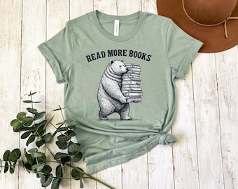 Read More Books Sweatshirt: Funny Book Lover Bear Reading Sweater